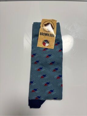 Men’s Sky Blue Patterned Crew Socks